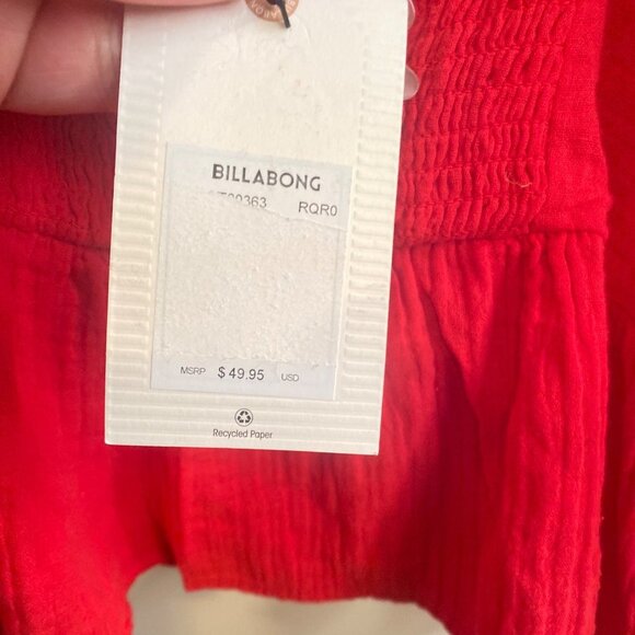 NWT BILLABONG Cross My Heart Puff Sleeve Crop Top, size Large/12 - Picture 7 of 9